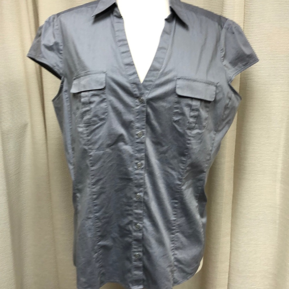 NY&Co grey button up top